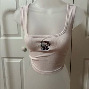 Hello Kitty Pink Fitted Crop Tank Top